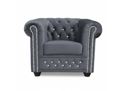 Couchen Chesterfield Sessel Fernseh Couch 1 Sitzer Sofa Textil Stoff Polster Neu