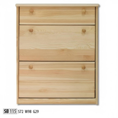 Schuhtruhe aus echtem Holz handgefertigte Schuhkipper Schuhtruhe aus 3 Schubladen
