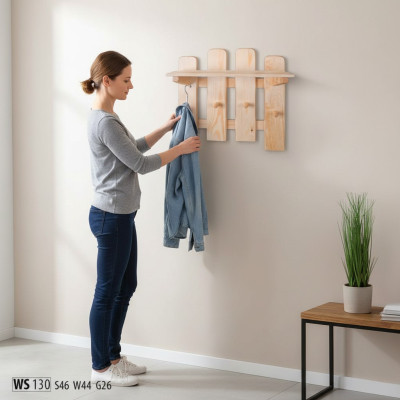 Garderobenpaneel Wandgarderobe Garderobe Garderobenleiste Kiefer Holz Handarbeit