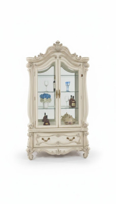 Anrichte Luxus Schaufenster Vitrine Glas Schrank Antik Stil Barock Rokoko