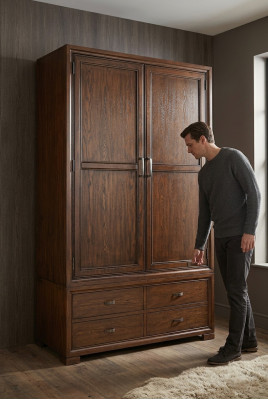 Schrank Holzschrank Klassische Kleiderschränke Kleiderschrank Neu Landhaus Stil