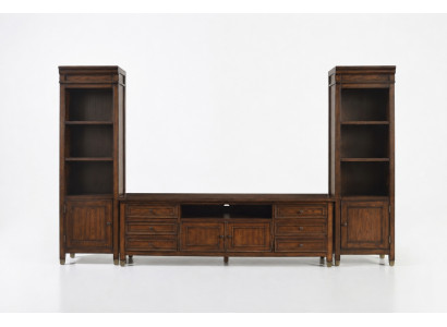 Klassische Wohnwandvitrine Sideboard RTV Wandregal Schrank 3tlg.