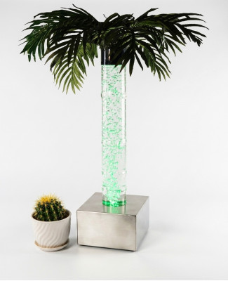Led Design Sprudel Wassersäule 60cm Wasser Säulen Beleuchtet Tisch Palme Pflanze
