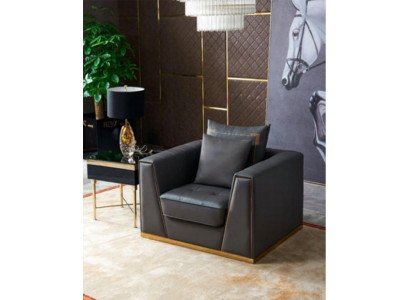 Designer Wohnzimmer Einrichtung Sessel Einsitzer Polster Sofa Couch Fernseh neu