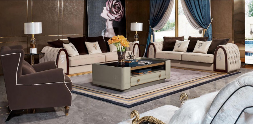 Komplett Set Sofagarnitur 431 Sitz Polster Couchen Edle Luxus Wohnzimmer Möbel