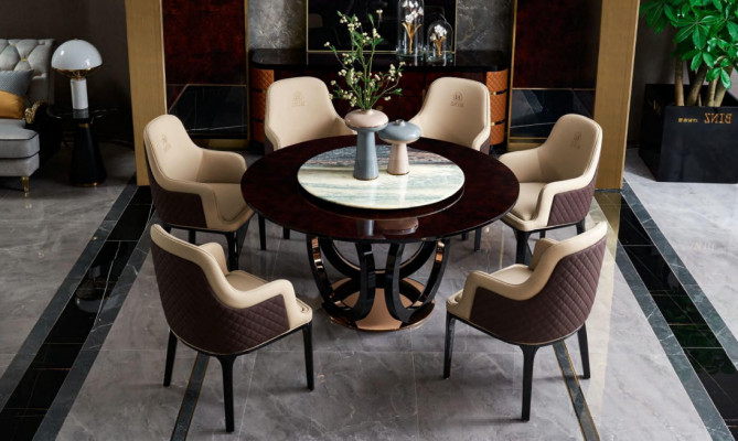Gruppe Ess Tisch Sitz Wohn Zimmer Garnitur Tische Polster Holz Stuhl