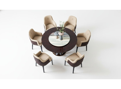 Design Rund Ess Zimmer Stuhl Set Metall Tische Sessel 4x Stühle + Tisch