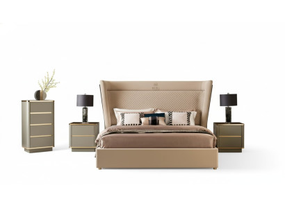 Schlafzimmer Hotel Betten Doppel Bett Design Holz Stoff Betten 180x200cm