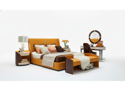 Schlafzimmer 7tlg. Set Luxus Möbel Bett Hocker Spiegel Nachttisch Bettgestelle