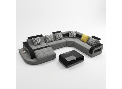 Ecksofa Sofa U Form Couch Polster Designer Textil Big Stoffsofa Wohnlandschaft