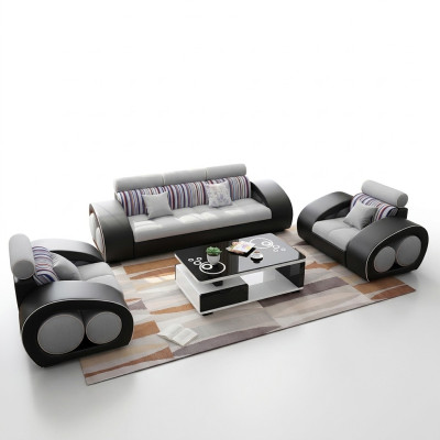 Ledersofa Couch Sofagarnitur Leder 311 Sitzer Garnitur Design Modern Sofa USB