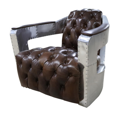 Schöner Vintage Chesterfield Ohrenbacken Sessel Clubsessel Flugzeug