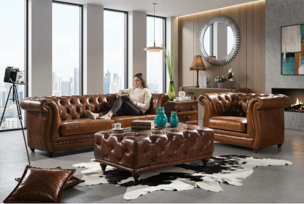 Luxus Möbel Sofagarnitur Couch Sofa Polster 3+1 Sitzer mit Couchtisch Couchen