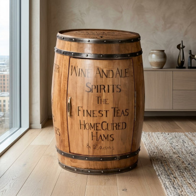 Fass Weinregal Hausbar Vintage Holz Bar Tisch Holz Schränke Rund Neu
