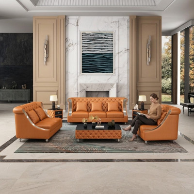 Designer Drei Sitzer Couch Sofa Polster Sitz 3er Leder Stoff Design Sofas
