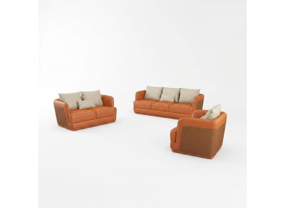 Luxus Sofa Design Couch Polster Moderne Sofas 3 Sitzer Dreisitzer orange big xxl