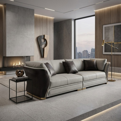 Couch Polster Design Sofa Moderne 4er Sitz Sofas Wohn Zimmer Deko Möbel