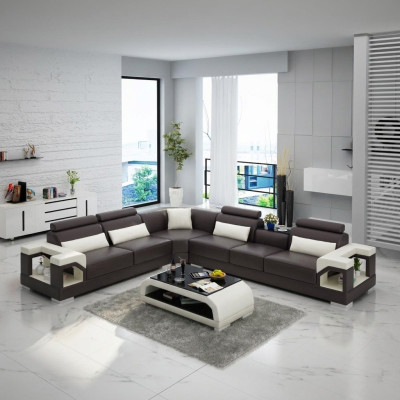 Ledersofa Sofa Couch Polster Wohnlandschaft Designer Ledersofa L Form Garnitur