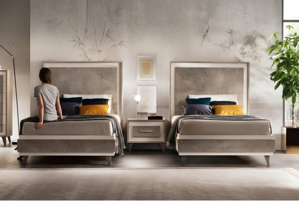 Set Hotel 2x Betten Nachttisch Design Schlafzimmer 3tlg. Möbel arredoclassic