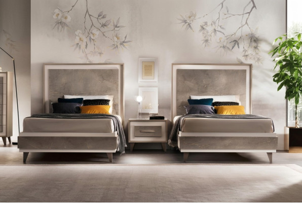 Set Hotel 2x Betten Nachttisch Design Schlafzimmer 3tlg. Möbel arredoclassic