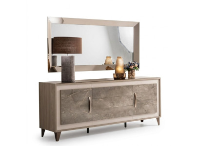 Buffet Anrichte Kommode Spiegel 2tlg Kommoden Holz Möbel Sideboard arredoclassic