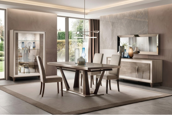Luxus Möbel Esstisch Tisch Esszimmer Wohnzimmer Holz Edelstahl Design Tische Neu