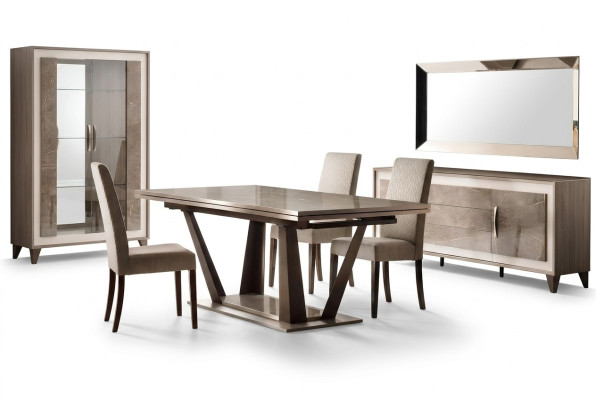 Luxus Möbel Esstisch Tisch Esszimmer Wohnzimmer Holz Edelstahl Design Tische Neu