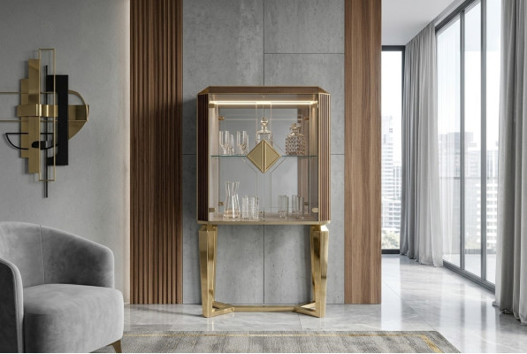 Schrank Bar Barschrank Vitrine Wohnzimmer Designer Regal Möbel arredoclassic