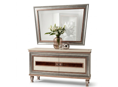 Konsolen Tisch Kommode mit Spiegel Luxus Möbel Set Konsole 2tlg. Made in Italy