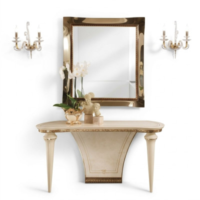 Möbel Stil Barock Konsolentisch Spiegel Holz Italienische Tische Gruppe 2tlg Set