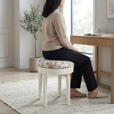 Runder Hocker Poufa Fußhocker Runder Hocker Polsterhocker Sitzhocker Beistell