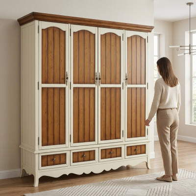 Schlafzimmer Holz Kleiderschrank 3 türiger Wandschrank Schrank Kleiderschränke