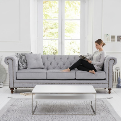 Chesterfield Sofa Couch Polster Stoff Leder Couchen Polster Garnitur