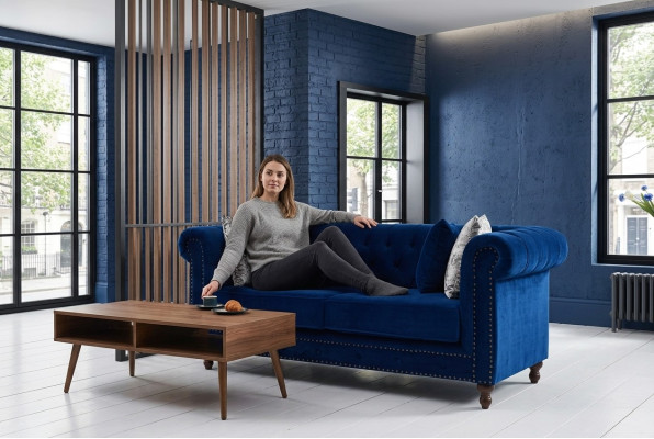 Chesterfield Sofa Couch Polster Stoff Leder Couchen Polster Garnitur 2 Sitzer