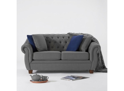 Klassische Leder Couch - Textil Chesterfield Stoff Sofa 2 Sitzer Neu jvmoebel ®