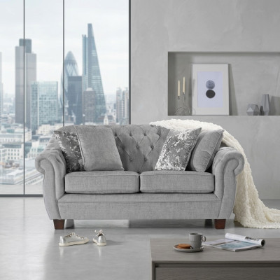Chesterfield Sofa Couch Polster Stoff Leder Couchen Polster Garnitur 2 Sitzer