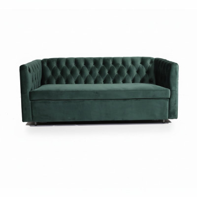 American Style Chesterfield Sofa Couch Leder Polster Dreisitzer Grün