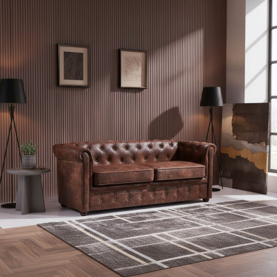 Luxuriöses Chesterfield-Sofa aus Kunstleder für das Wohnzimmer