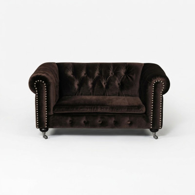 Schwarz Barock Sofa Couch - Chesterfield Stoff 2 Sitzer Leder Textil jvmoebel ®