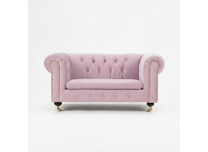Pink Chesterfield Sofa Couch Polster Stoff Leder Couchen Polster Garnitur Neu