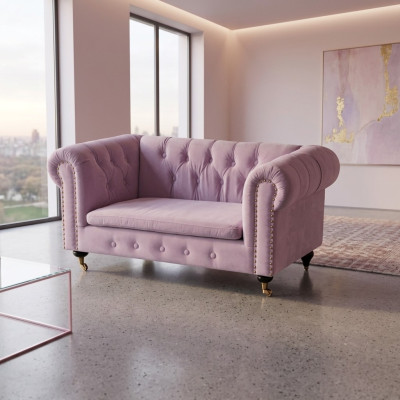 jvmoebel ® Leder Sofa Couch - Design Polster Dreisitzer Couch Garnitur Rosa Neu