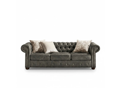 jvmoebel ® Leder Sofa Couch - Design Polster Dreisitzer Couch Garnitur Braun