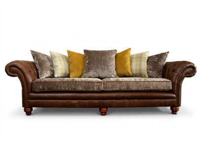 Klassische Luxus Barock Rokoko Sofa Couch Chesterfield Sofa Textil Leder Couch