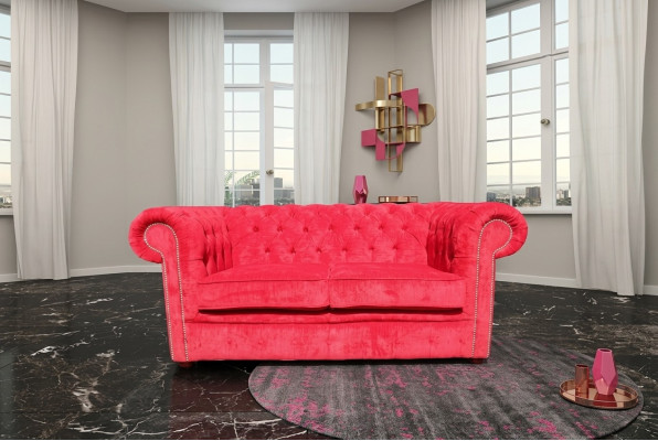 jvmoebel ® Leder Sofa Couch - Design Polster Zweisitzer Couch Garnitur Rot Neu