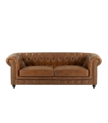 jvmoebel ® - Leder Sofa Couch - Braun Sessel Polster Dreisitzer Couch Garnitur
