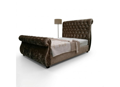 Chesterfield Design Bett Schlafzimmer Textil Samt Leder Polster Hotel Betten Neu