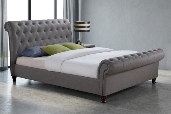 Klassisches Design Bett Polster Textil 140x200cm Betten jvmoebel ® Chesterfield