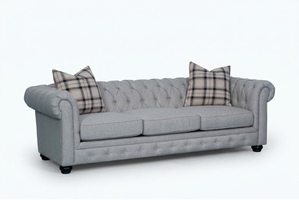 Chesterfield 3 Sitzer Sofa Stoffsofa Couch Polster Sitz Garnitur 3er Sofas Neu