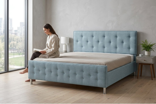 Chesterfield Design Englisches 140/160/180x200 Betten Doppelbett Turkis Polster