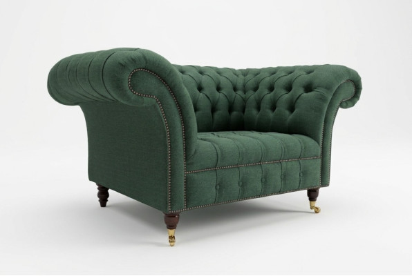 Couch Polster Sofa Textil Chesterfield Couchen Garnitur 1,5 Sitzer Dreisitzer